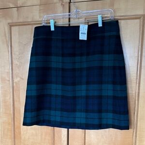 New J.Crew navy and green size 14 55% wool fully lined skirt 🍀🍀